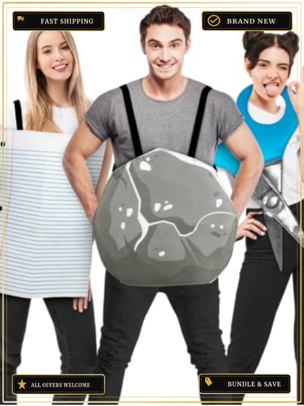 Zadin Rock Paper Scissors Costume Family Halloween Trio Group